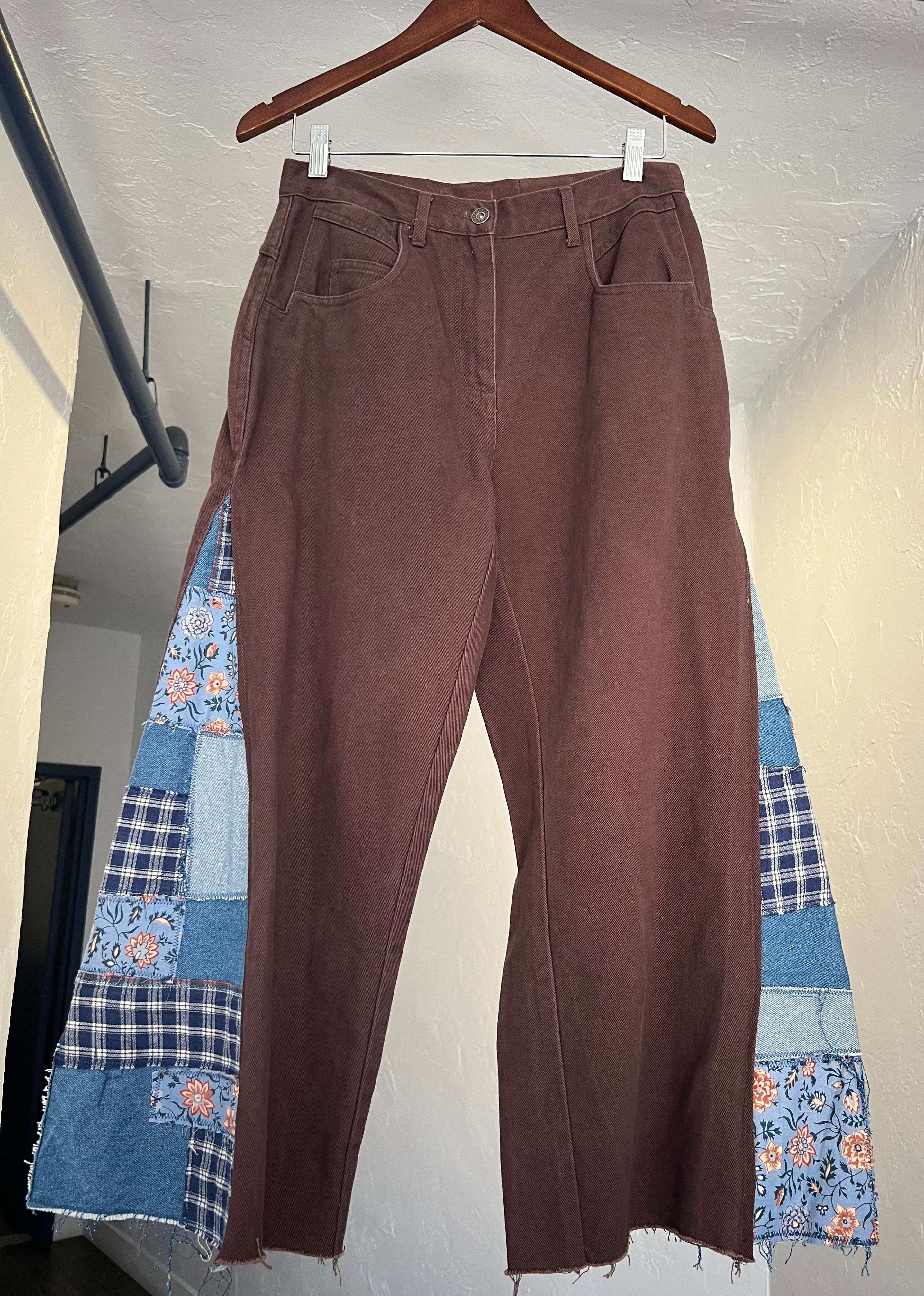 Patchwork Wide Leg Capri