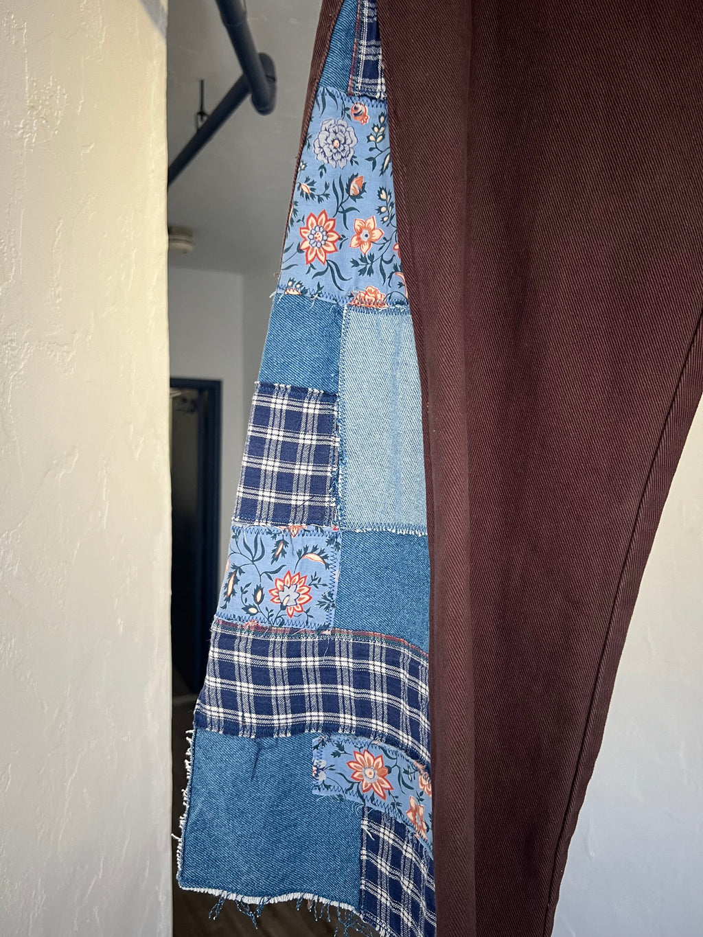 Patchwork Wide Leg Capri
