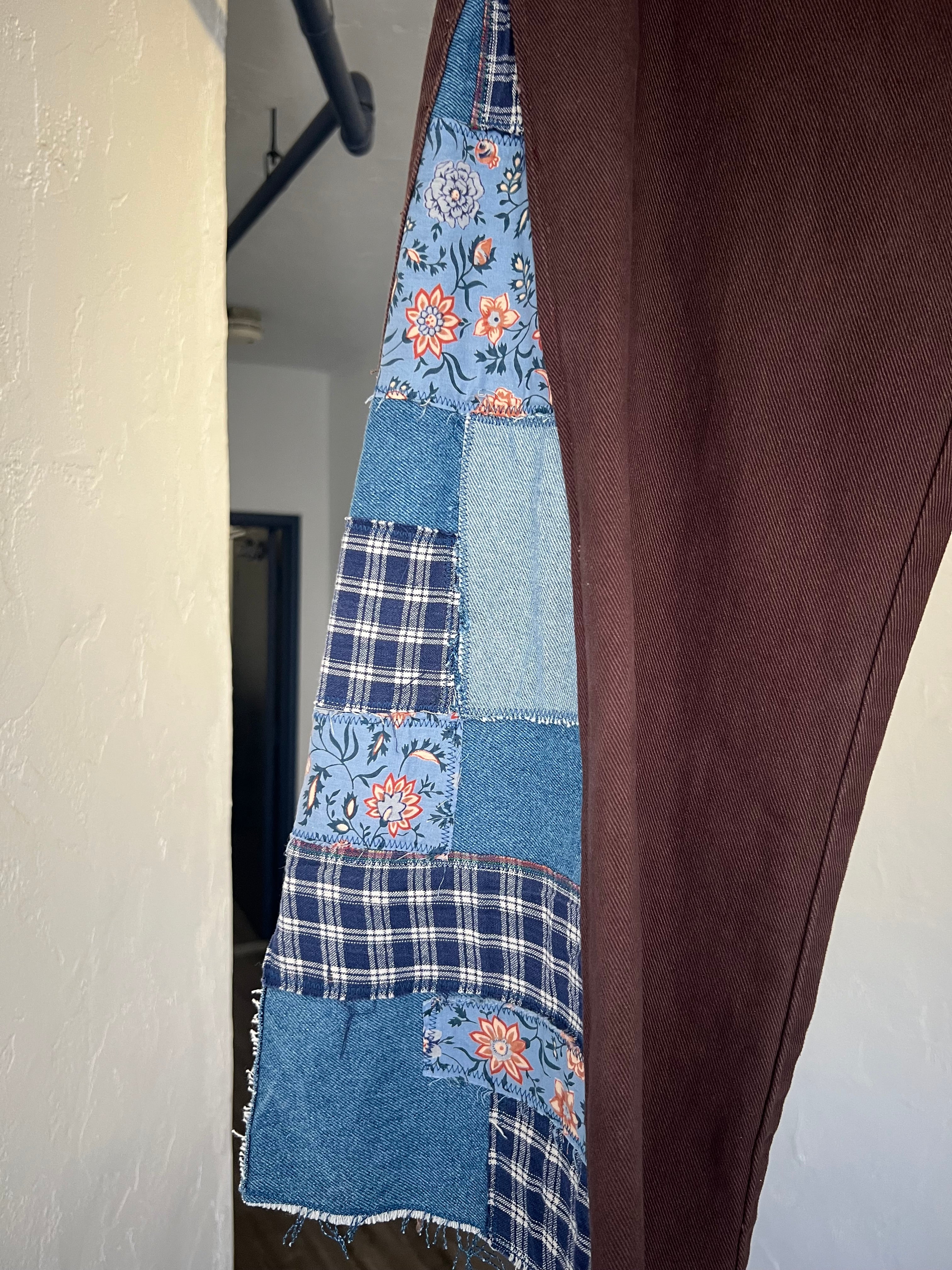 Patchwork Wide Leg Capri
