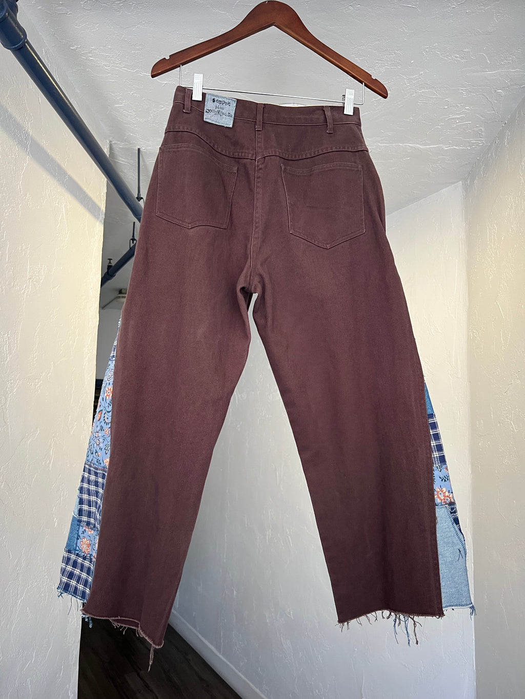 Patchwork Wide Leg Capri