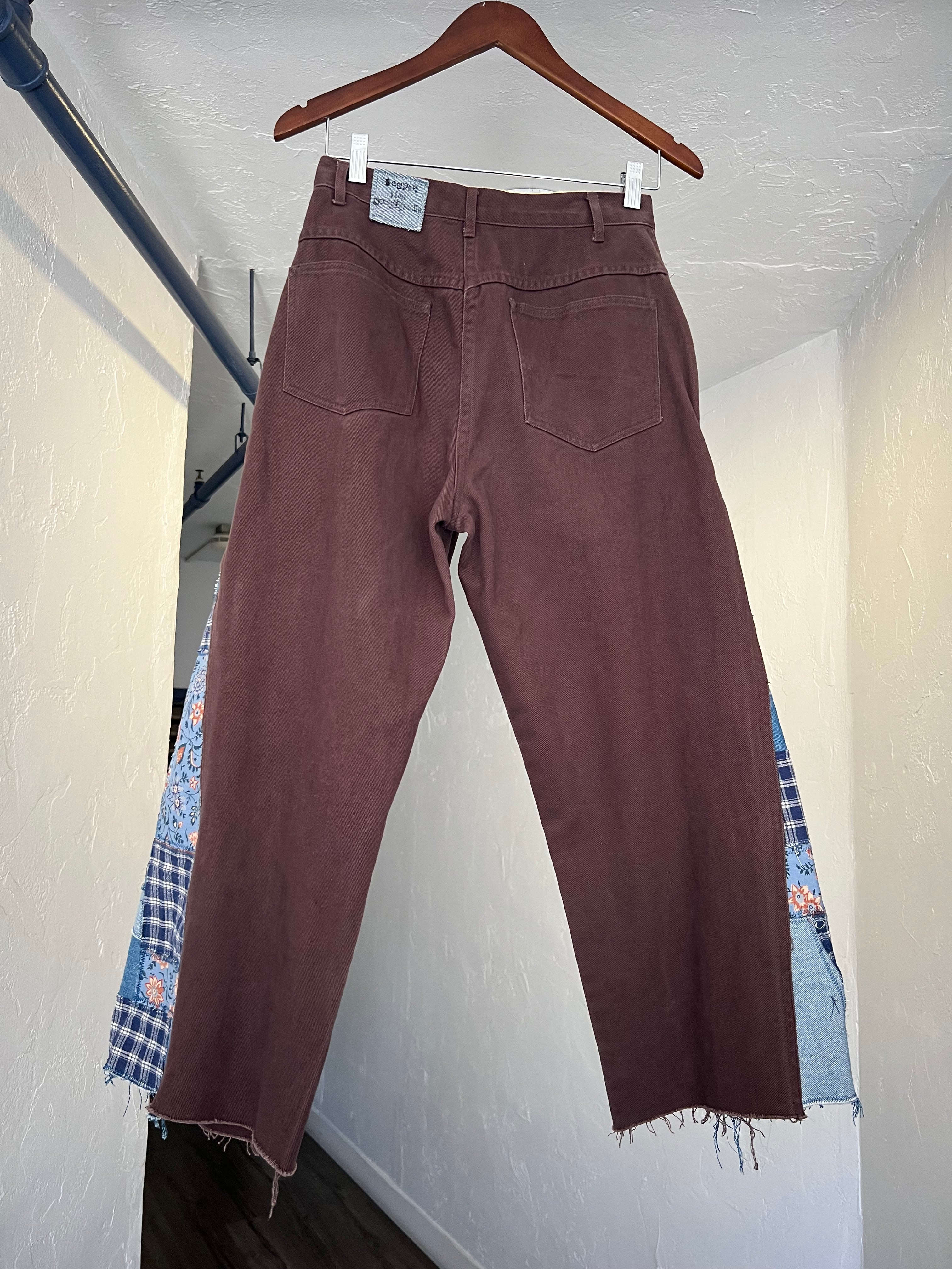 Patchwork Wide Leg Capri